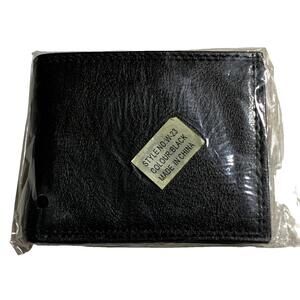 Black‎ Leather Bifold Wallet NEW
